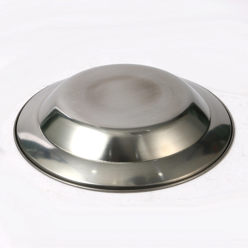 Round Tray Eco-Friendly Stainless Steel Dinner Plates Dishes Round Plate Tableware Tray