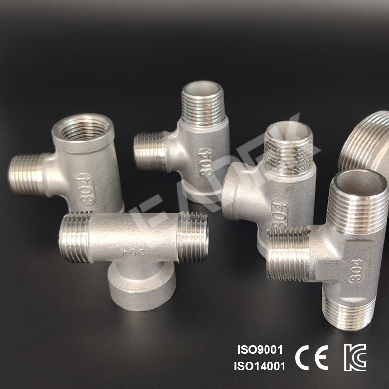 Ss Stainless Steel Threaded Pipe Tee Joint Fitting Connection