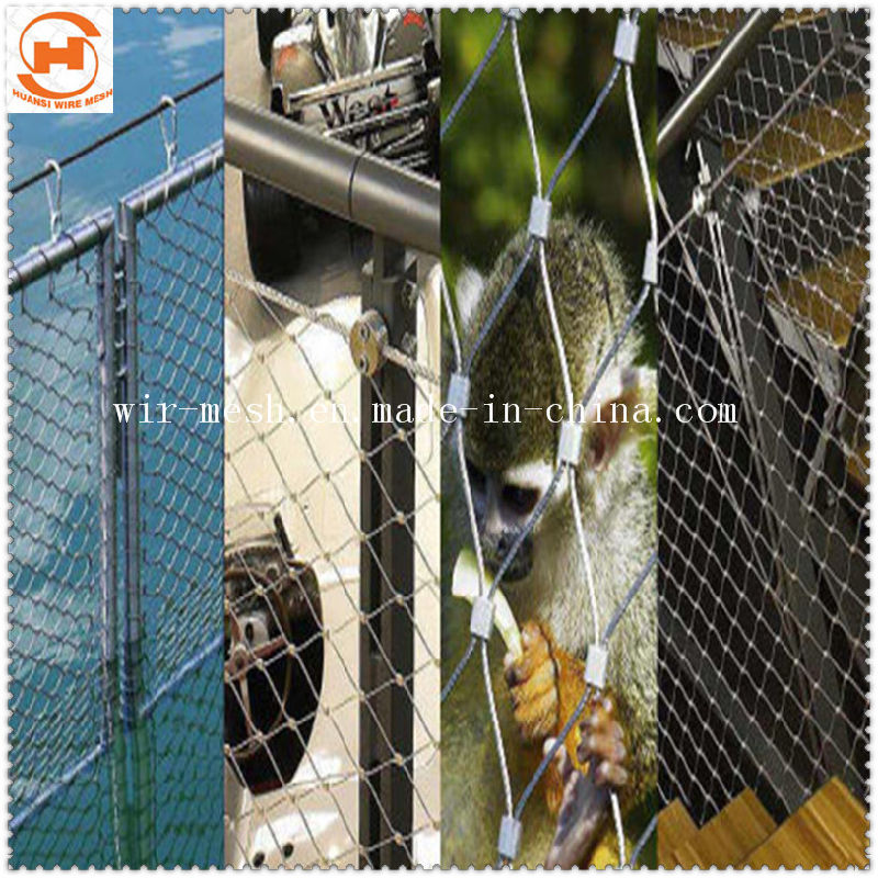 100X100 Stainless Steel Flexible Wire Rope Mesh /Woven Rope Mesh