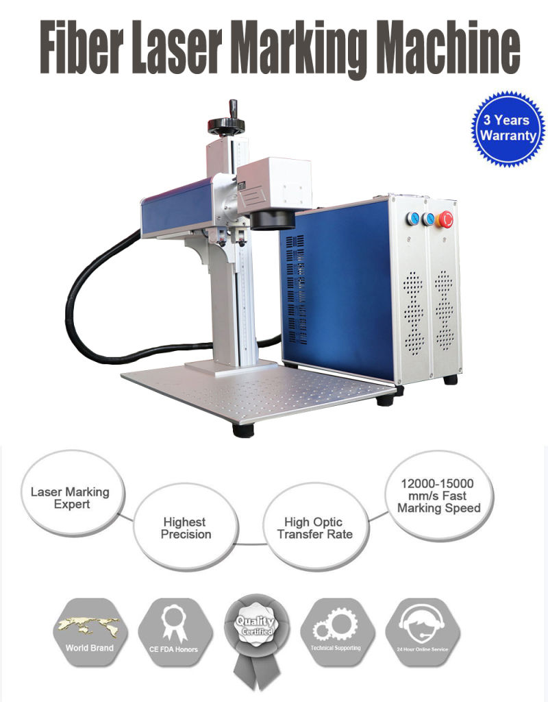 30W Fiber Laser Marking Machine Price with Rotating System