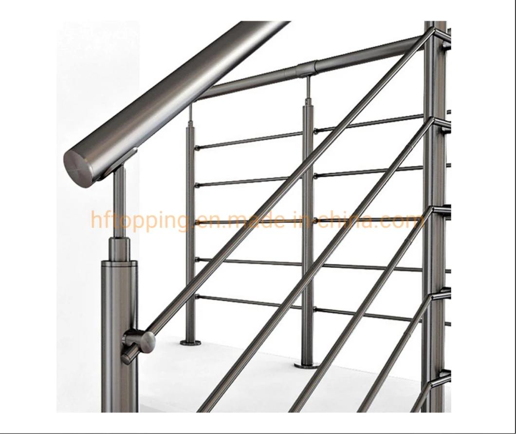 Stainless Steel Handrail / Balustrade / Railing Square Post with Steel Rod/Bar
