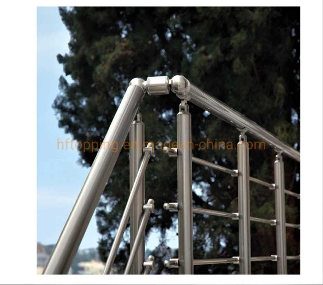 Stainless Steel Handrail / Balustrade / Railing Square Post with Steel Rod/Bar