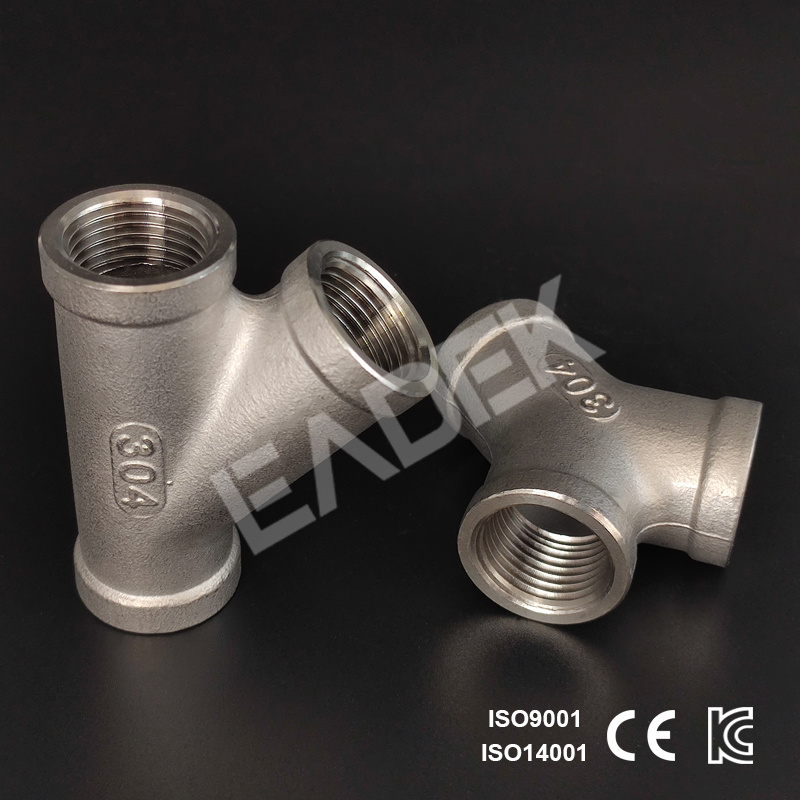 Stainless Steel Y Type Threaded Pipe Tee Joint Fitting Connection