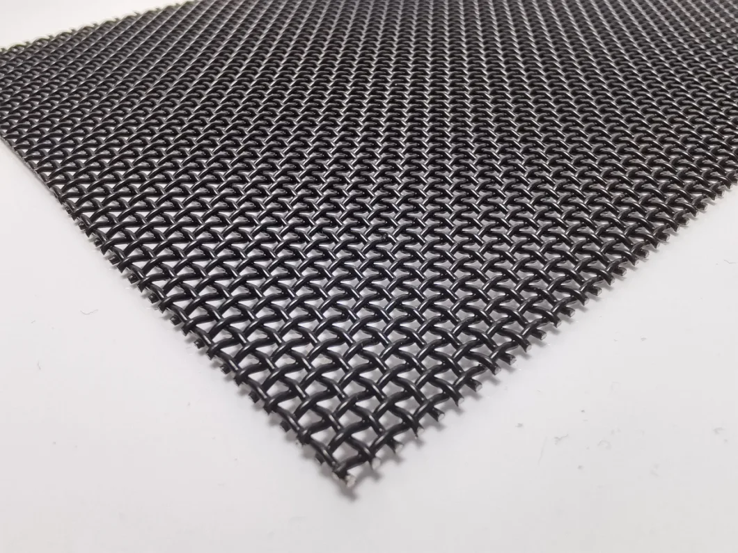 Smooth Coating Fire-Proof 12mesh Stainless Steel Black Epoxy Coated Security Wire Mesh for Window