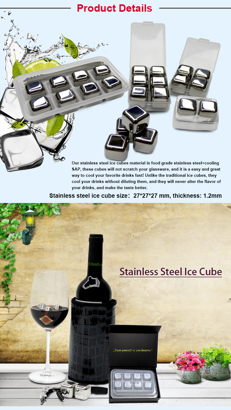 Eco-Friendly Stainless Steel Ice Cube Reusable Wine Cooler