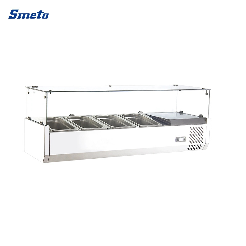 120cm 4*1/3 Gn Stainless Steel Table Top Display Island Salad Bar