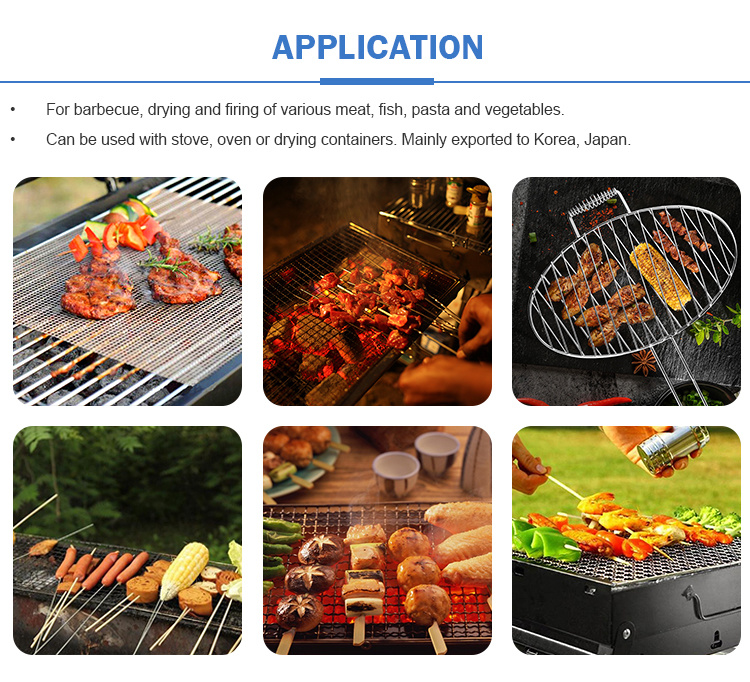 BBQ Grill Mesh Stainless Steel Barbecue BBQ Grill Wire Mesh