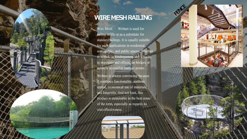 Stainless Steel Webnet Wire Mesh Systems for Fence
