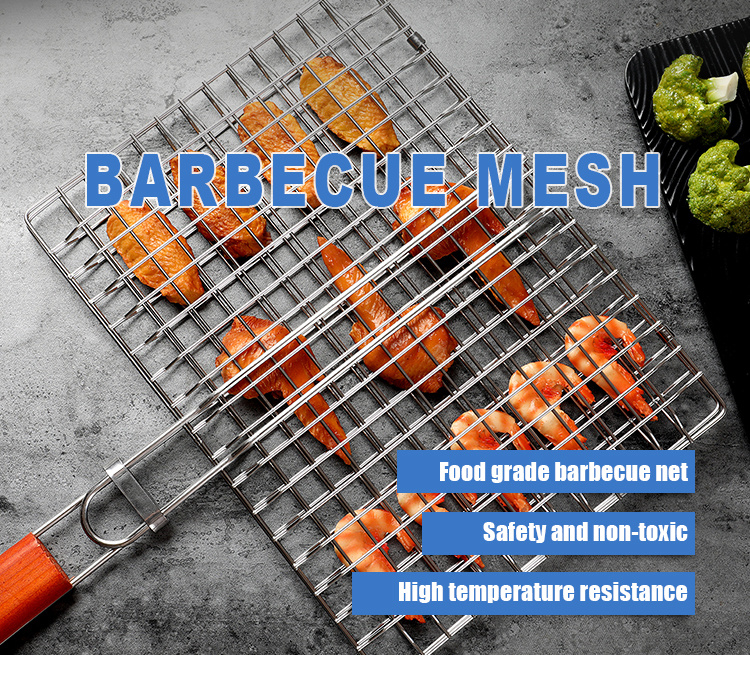 BBQ Grill Mesh Stainless Steel Barbecue BBQ Grill Wire Mesh