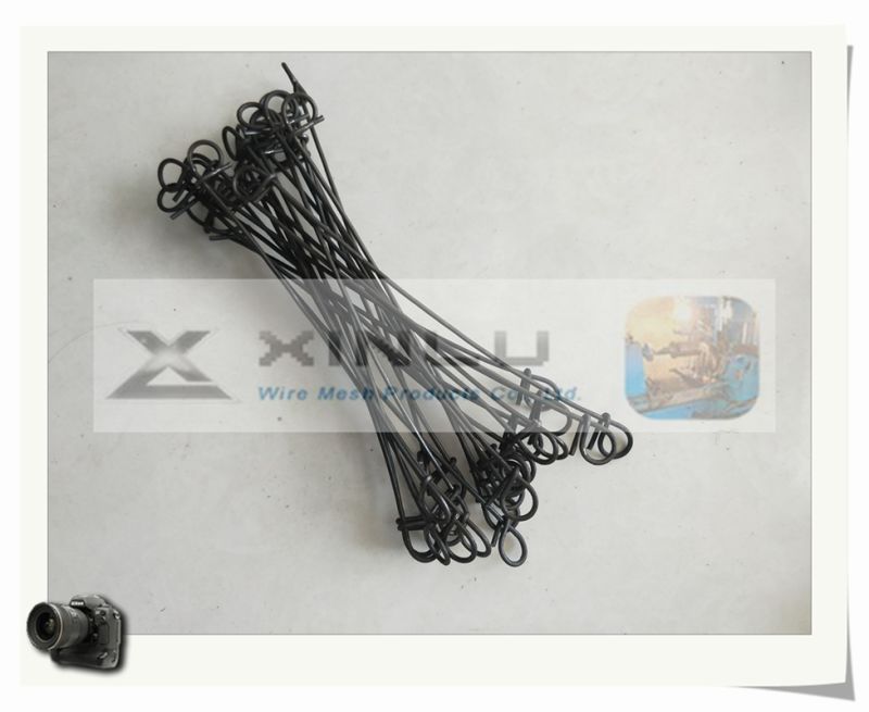 Galvanized Double Loop Tie Wires / Black Loop End Tie Wire