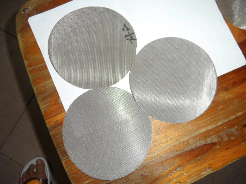 40*300 Mesh 0.2mm*0.09mm 304 Stainless Steel Dutch Woven Metal Mesh Fitler Discs