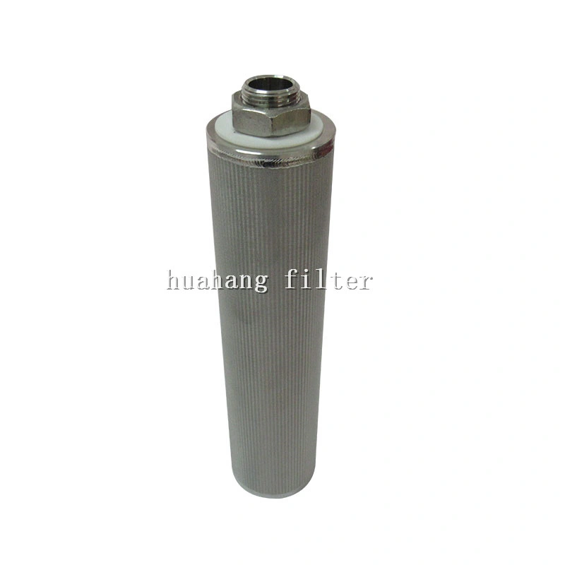 High temperature resistant reusable liquid filtering stainless steel woven mesh sintered filter cartridge with threaded interface