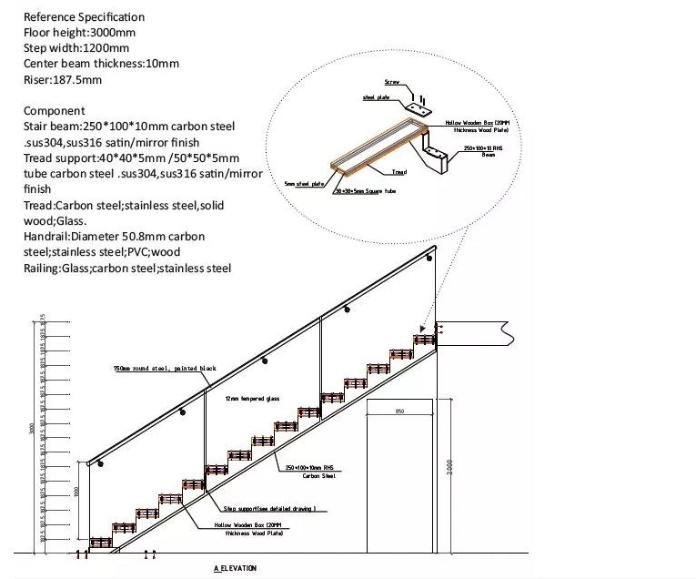 Customized Wire Mesh Railing Stainless Steel 304/ 316 Curved Staircase