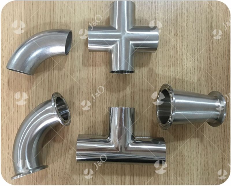 Hygienic Stainless Steel Pipe Fittings Forged Pure Aseptic Matt Polished Surface Clamp Cross