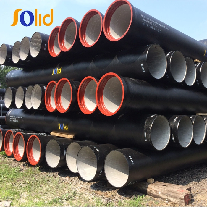ISO 2531, En545, En598 Cement Lined T-Type Ductile Iron Pipe with Plastic Caps