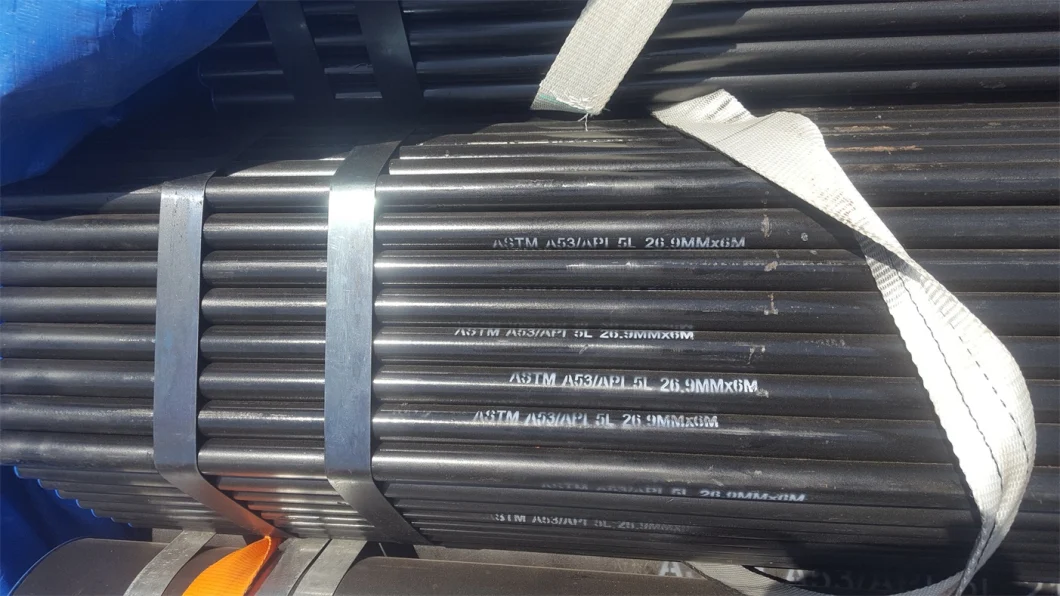 Black ERW Steel Pipe with Bevel, Grooved or Threaded Ends.