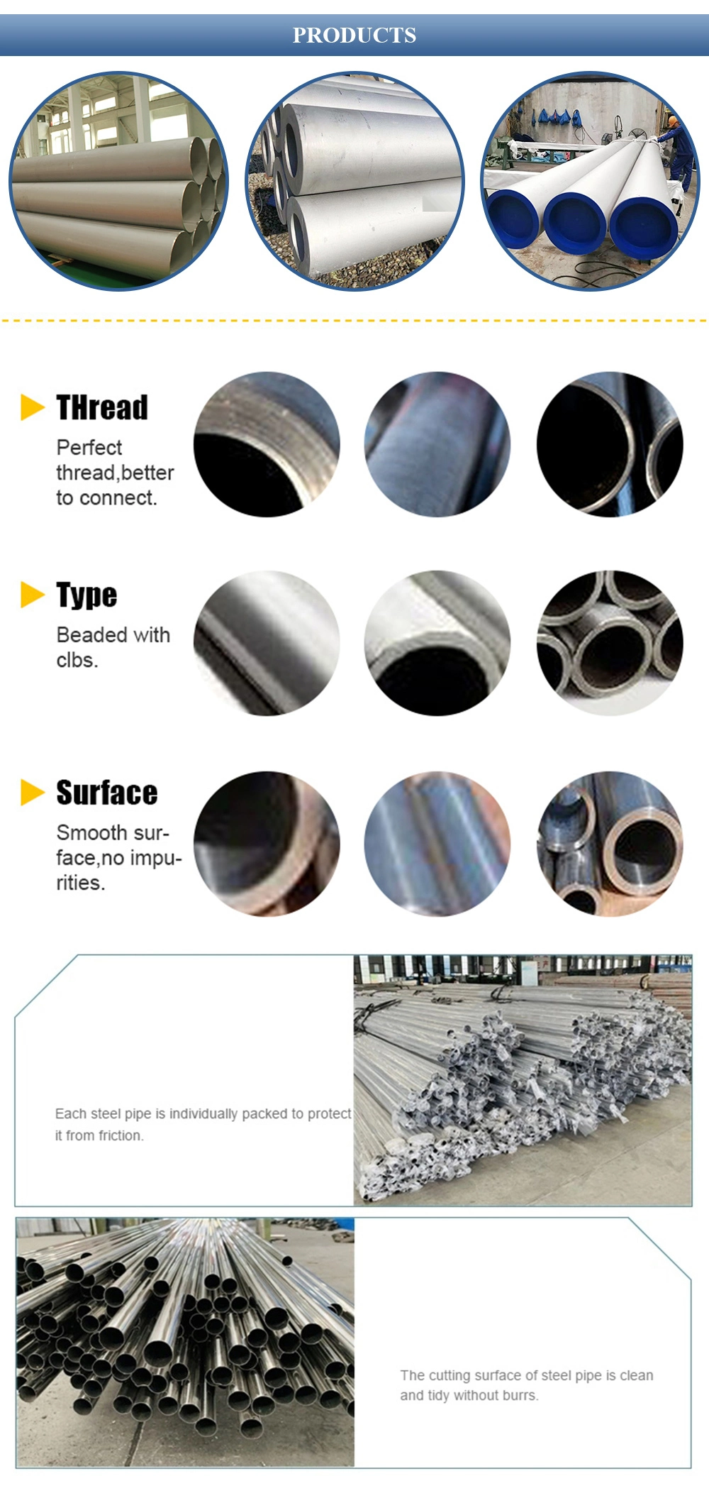 ASTM A780/ASTM A790 S31500/S31803/S32205/S32750/S32760 Duplex Stainless Steel Pipe/Tube