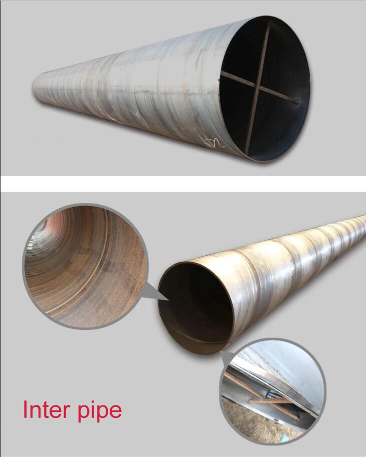 En10219 S275jr SSAW Helical 2m Steel Tube 3lpe Coating Carbon Steel Pipe Piles Helix Screw Thread Large Diameter SSAW Spiral Welded Steel Pipe