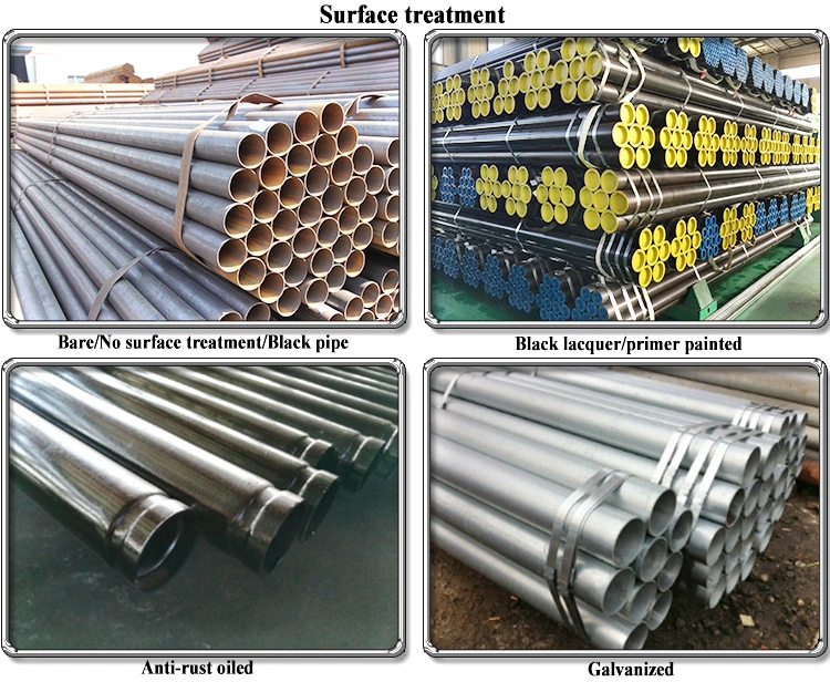 Carbon Tube Build Materi Metal Black ERW Mild Steel Pipe BS1387 / ASTM A53 Gr. B