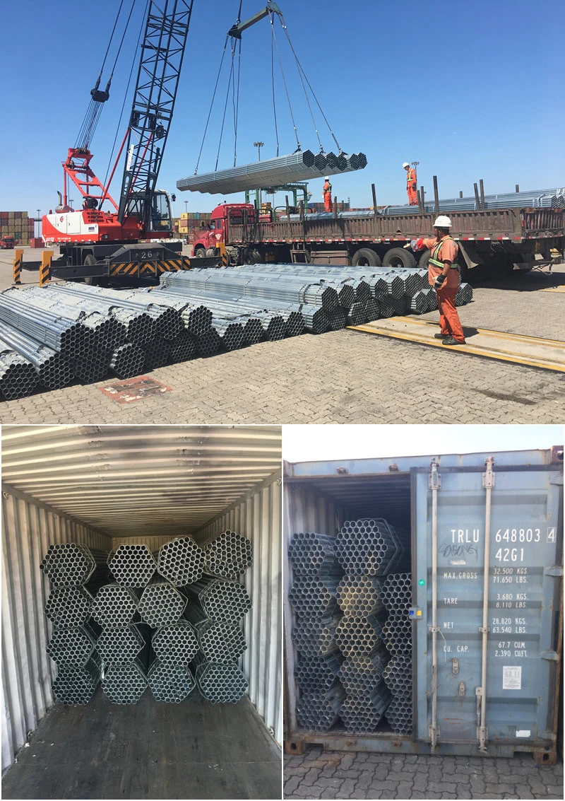 BS 1387 Hot Dipped Galvanized Steel Pipe with Threaded on Two Ends