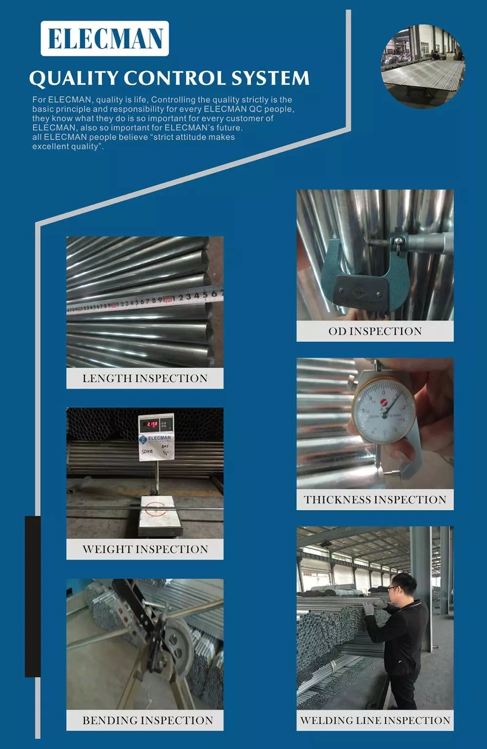 Hot Dipped Galvanized EMT Steel Pipes