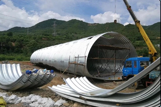 Q235 Material 200*55 Wave Drainage Culvert Pipe Corrugated Steel Pipe Culvert