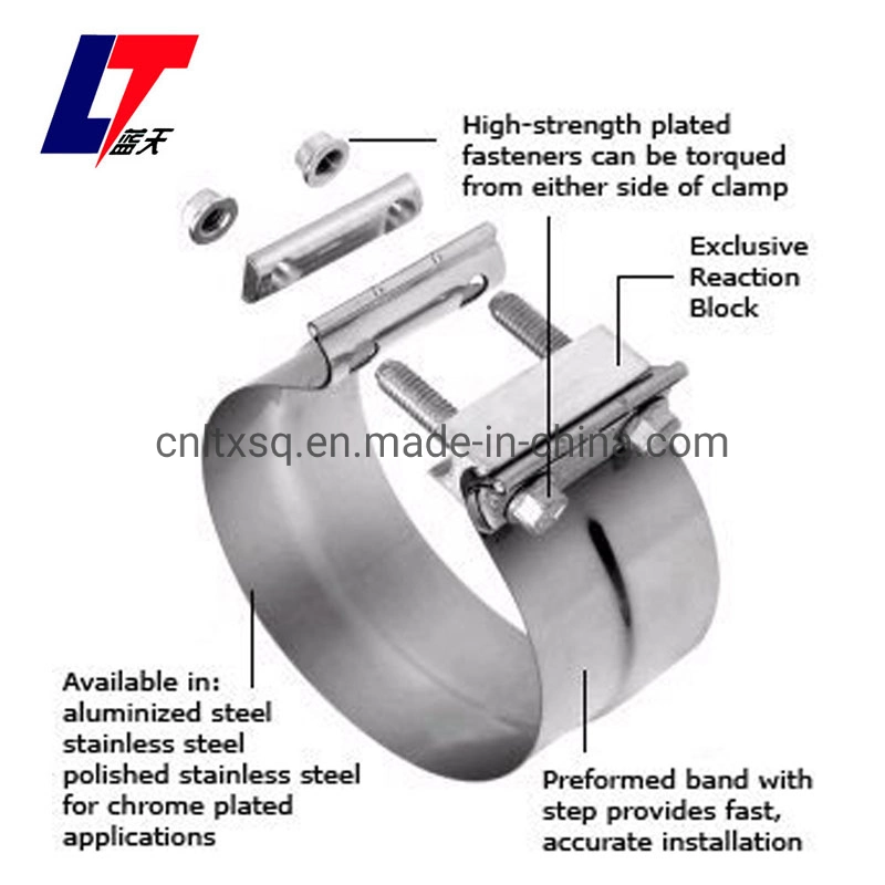 Stainless Steel/Aluminize Steel Torctite Exhaust Pipe Clamp