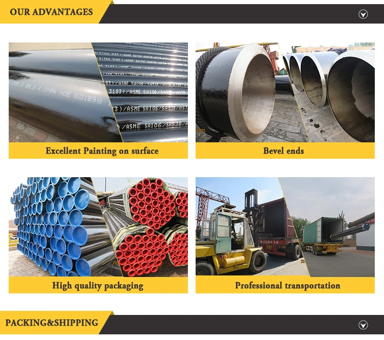 Coated & Non Coated Seamless Pipe Seamless Carbon Steel Pipe ASTM A106b/API5l/API5CT/ASME 36.10, Smls Pipe