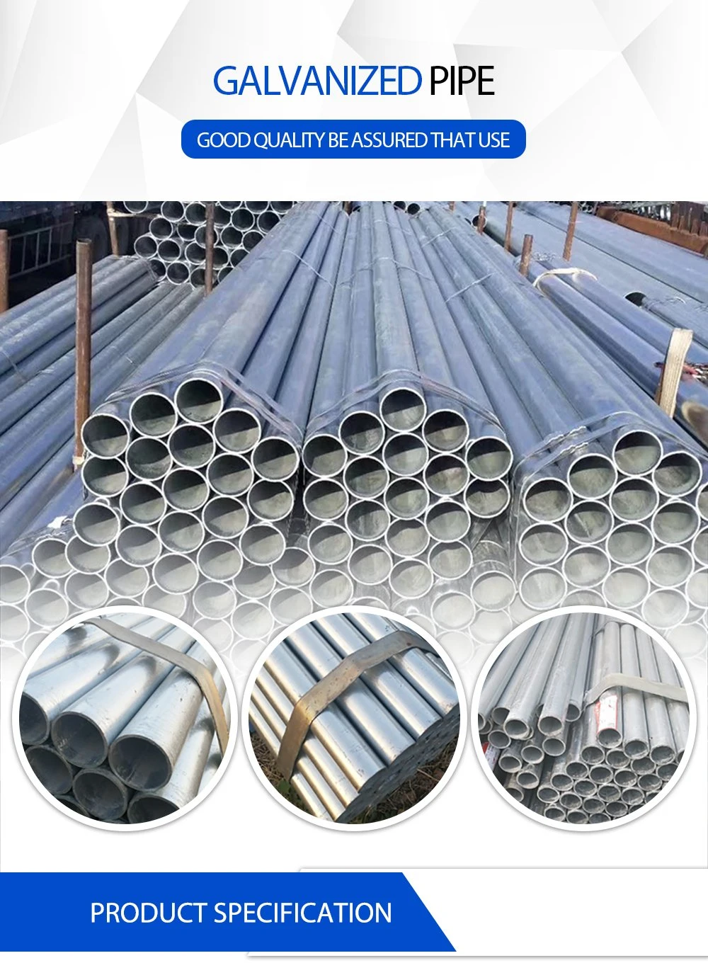 Low Price Large Stock Hot Dipped Galvanized Steel Pipes 15mm Diameter Q34
