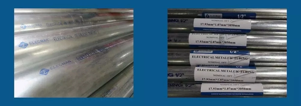 Hot Dipped Galvanized EMT Steel Pipes