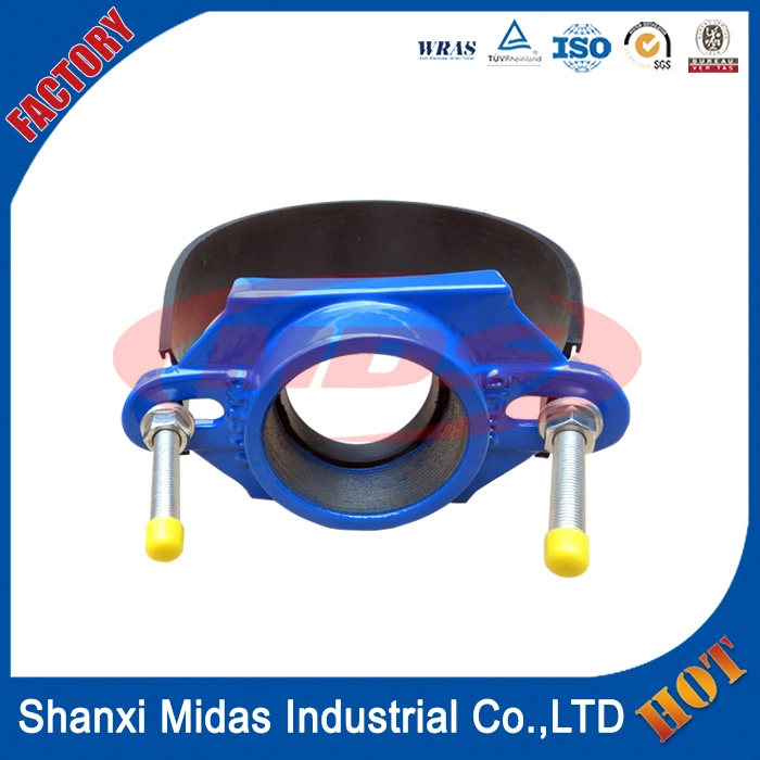 Ductile Iron Tapping Saddle with Stainless Steel Belt Are Designed for PVC Pipe, PE Pipe, AC Pipe, Steel Pipe and Ductile Iron Pipe