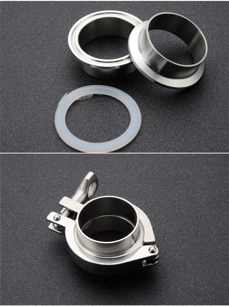 Stainless Steel Tri-Clover Pipe Clamp 304 Sanitary Pipe Weld Ferrule Sanitary Clamp