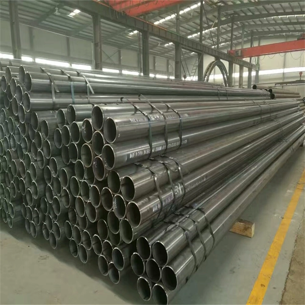 ERW Welding Black Round Pipe Greenhouse Structure Pipe Large Diameter Black Steel Pipe