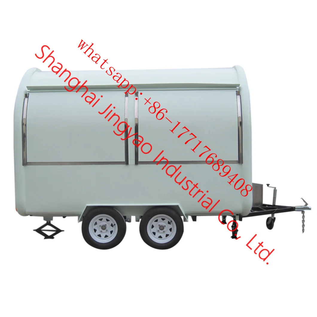 Round Corner Food Service Cart Mobile Fast Food Fiberglass Food Trailer for Sale Food Vending Trailer Moving Food Trailer Snacks Food Van Cart Food Kiosk Cart