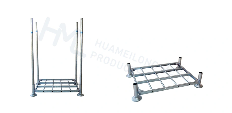 Heavy Duty Galvanized Logistics Stackable Portable Metal Post Pallet Racking