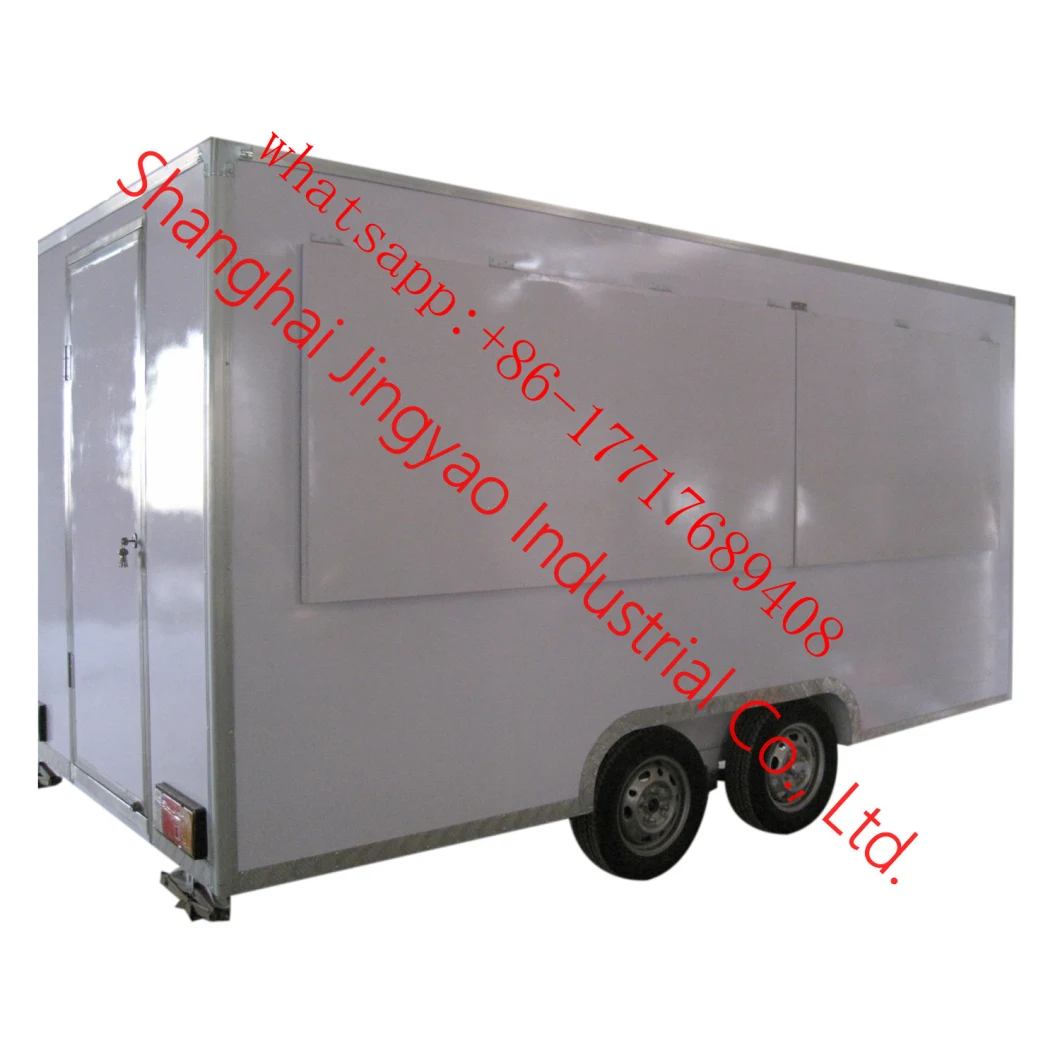 Round Corner Food Service Cart Mobile Fast Food Fiberglass Food Trailer for Sale Food Vending Trailer Moving Food Trailer Snacks Food Van Cart Food Kiosk Cart