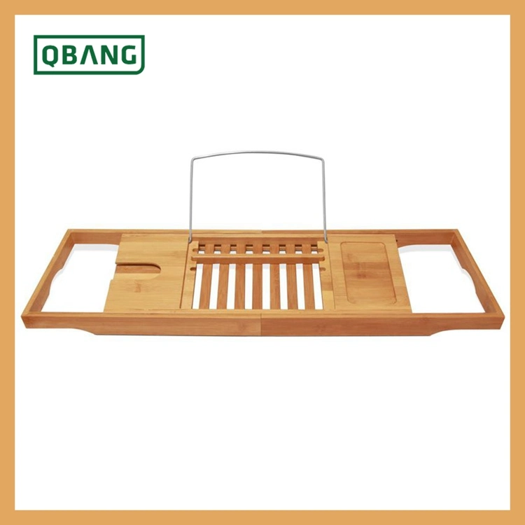 Adjustable Wooden Bamboo Bathtub Storage Rack Caddy Shelf Tub Tray Holder Stand