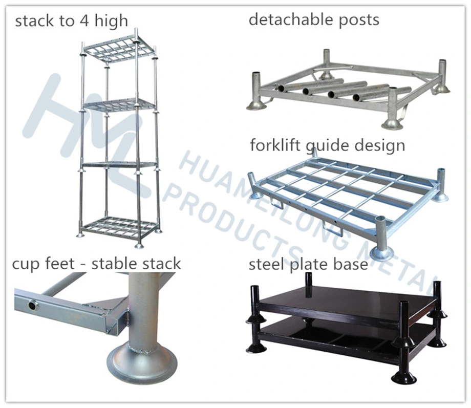 Heavy Duty Galvanized Logistics Stackable Portable Metal Post Pallet Racking