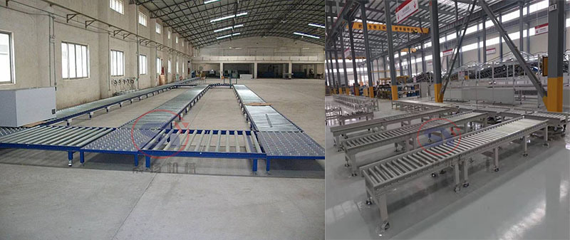 Portable Gravity Feed Aluminum Tube Roller Conveying System Pallet Turntable Conveyor