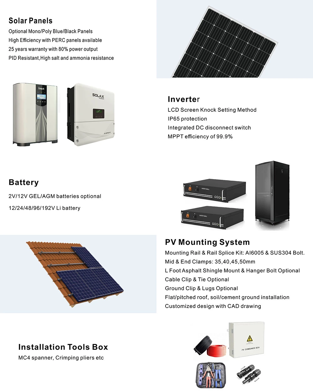 Solar Storage System 5kw Hybrid Battery Power Storage System Home