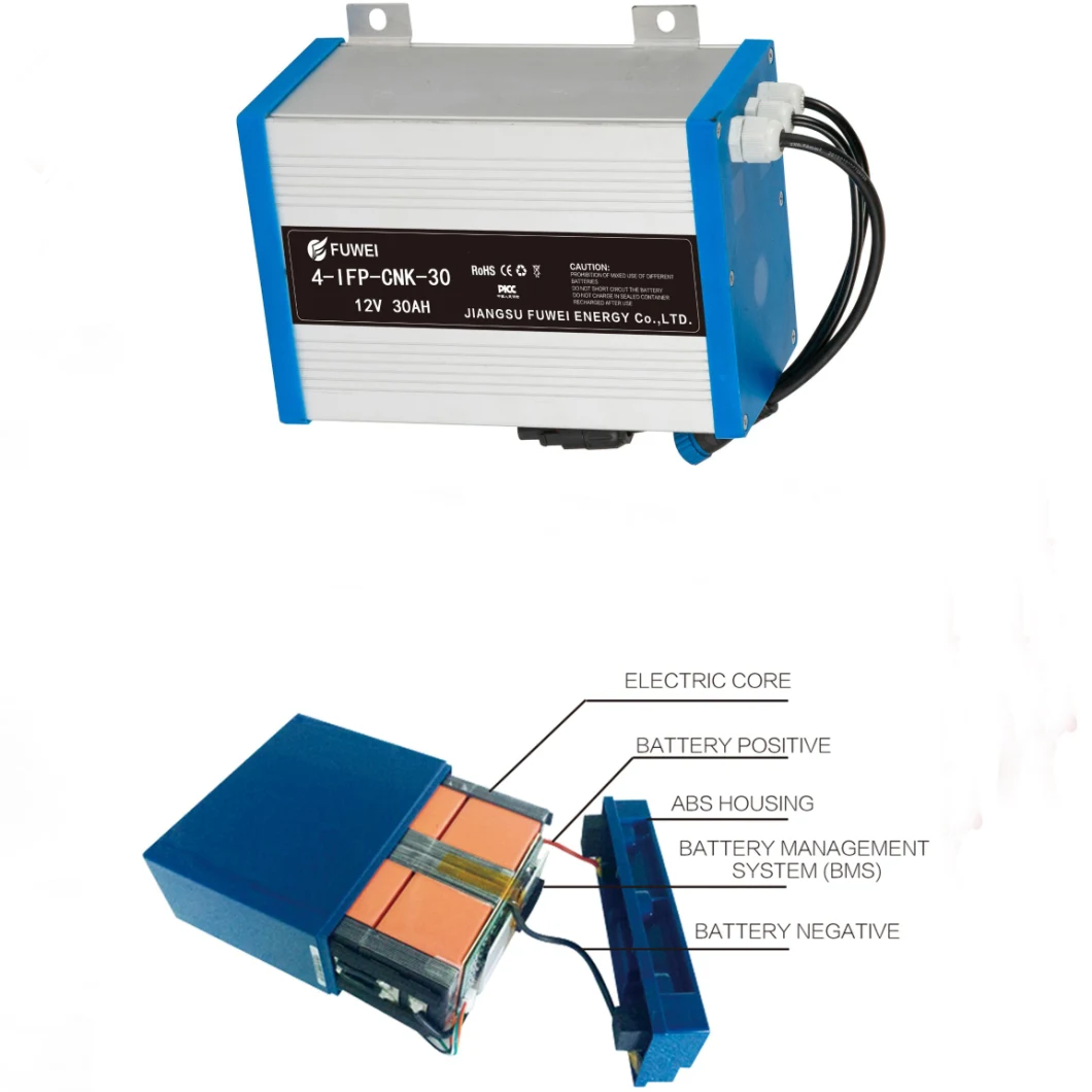 12V 30ah Storage Deep Cycle Lithium Li Ion LiFePO4 Rechargeable Battery