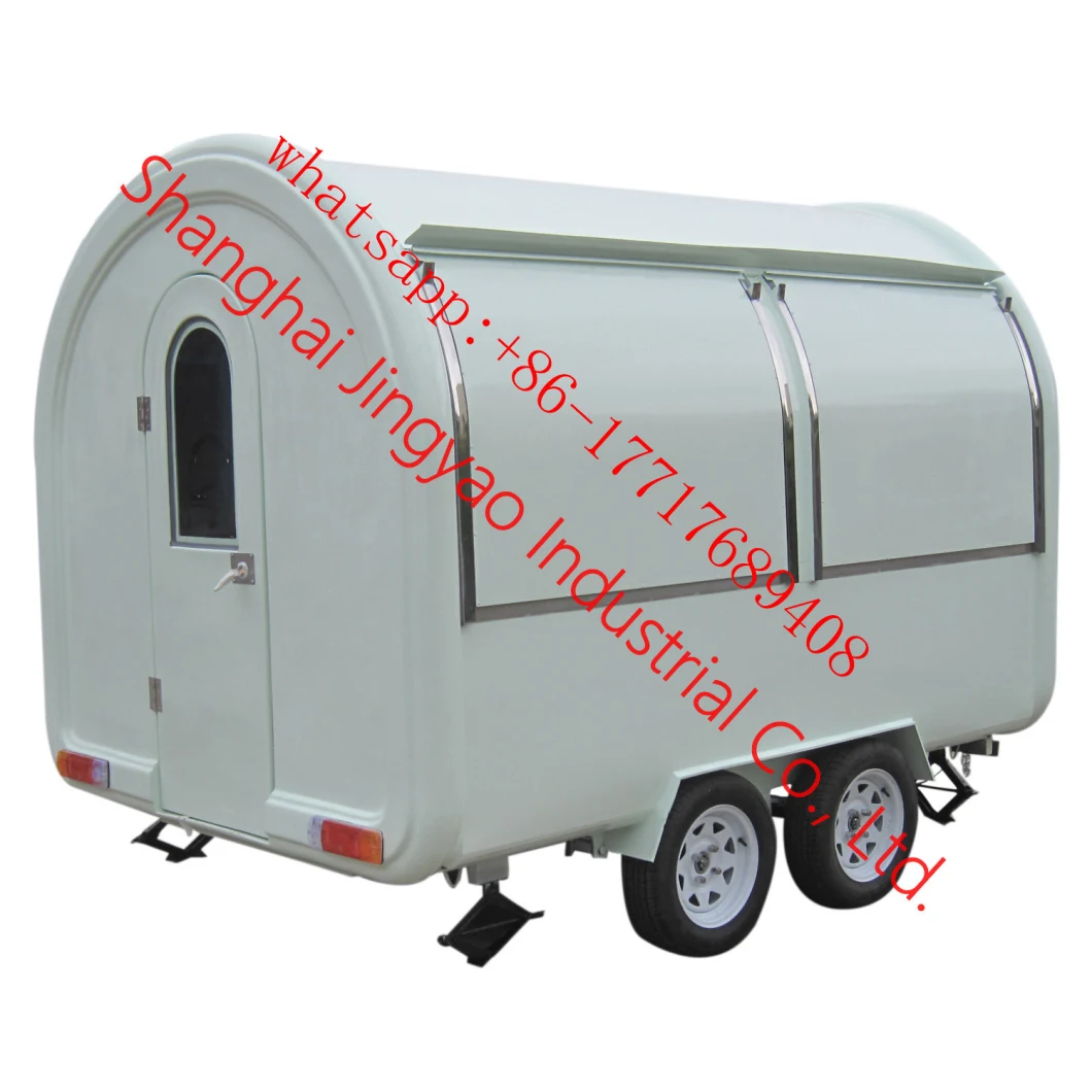 Round Corner Food Service Cart Mobile Fast Food Fiberglass Food Trailer for Sale Food Vending Trailer Moving Food Trailer Snacks Food Van Cart Food Kiosk Cart