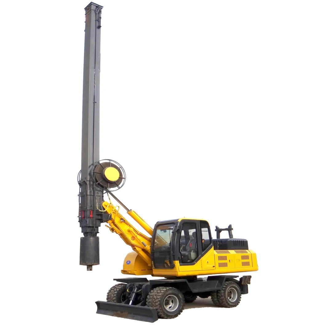 18m Multi-Functional Hydraulic Wheeled Four-Wheel Mounted Foundation Drilling Rig