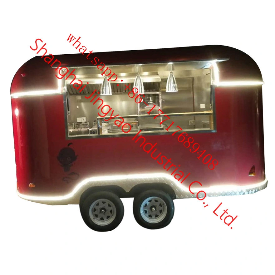 Round Corner Food Service Cart Mobile Fast Food Fiberglass Food Trailer for Sale Food Vending Trailer Moving Food Trailer Snacks Food Van Cart Food Kiosk Cart