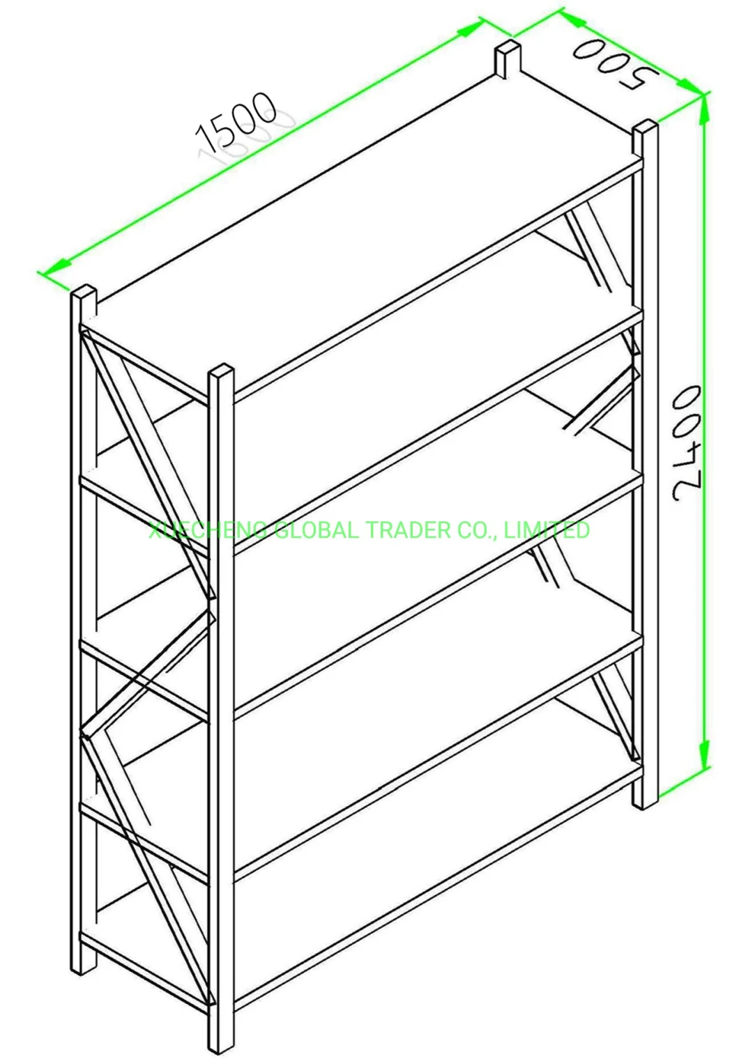 Metal Storage Shelf Steel Goods Shelving Laboratory Shelf Store Rack for Lab School Workshop Warehouse Use