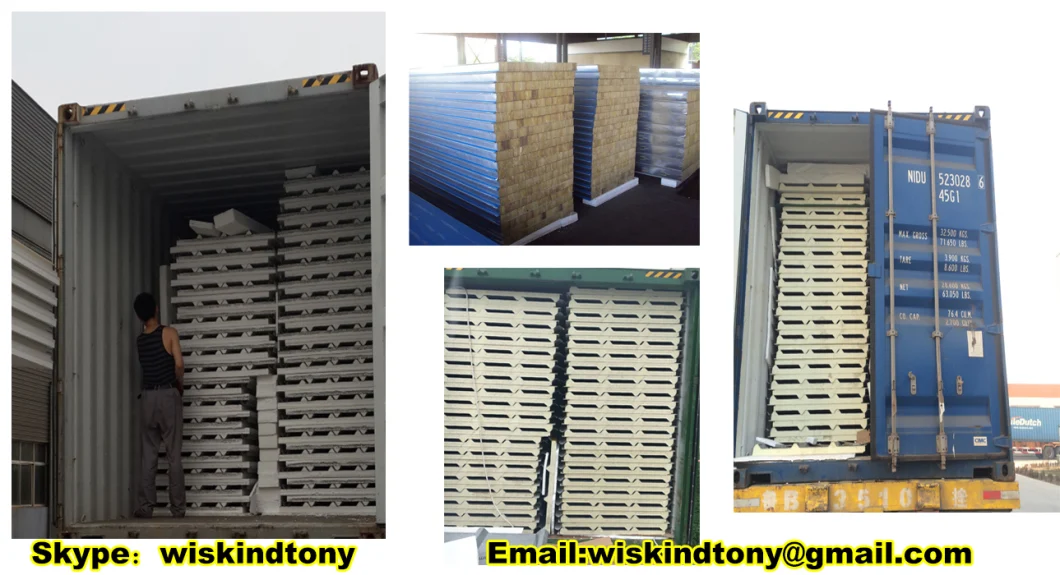 High Density EPS/PU/PIR/PUR/Polyurethane/Rock Wool Sandwich Panel for Cold Room/Storage