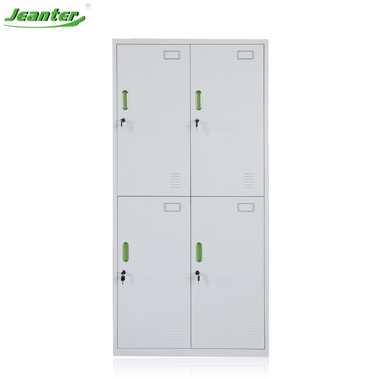 Four Doors Compartment Steel Almari Metal Wardrobe Storage Locker Clothes Cabinet