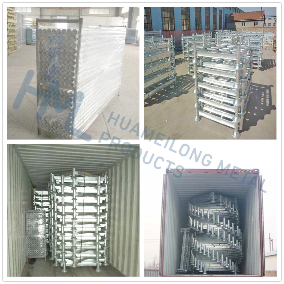 Heavy Duty Galvanized Logistics Stackable Portable Metal Post Pallet Racking