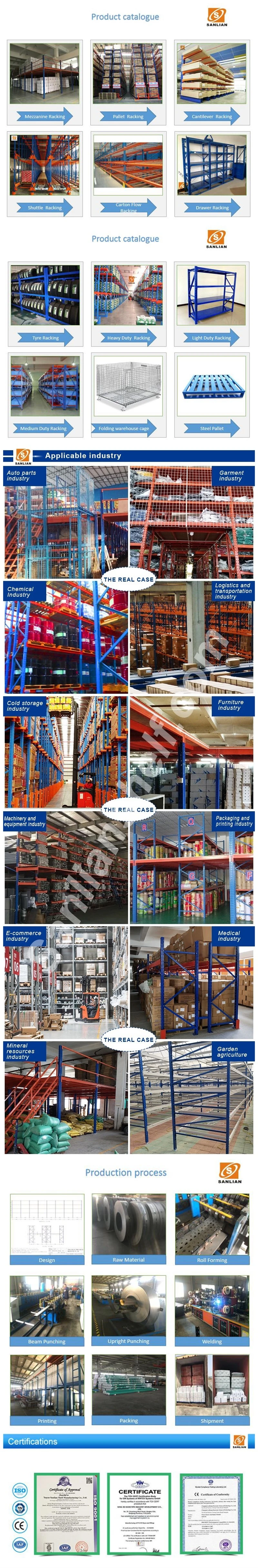 Heavy Duty Stacking Galvanized Warehouse Storage Mezzanine Cantilever Teardrop Metal Steel Shuttle Rack