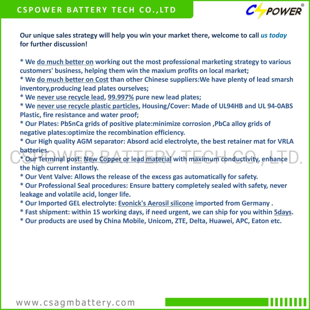 Deep Cycle 12V AGM Battery VRLA Solar Storage Batteries